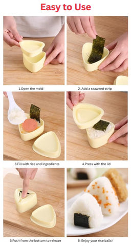 SHIMANY prensa musubi: forma uniforme para porciones de sushi en casa