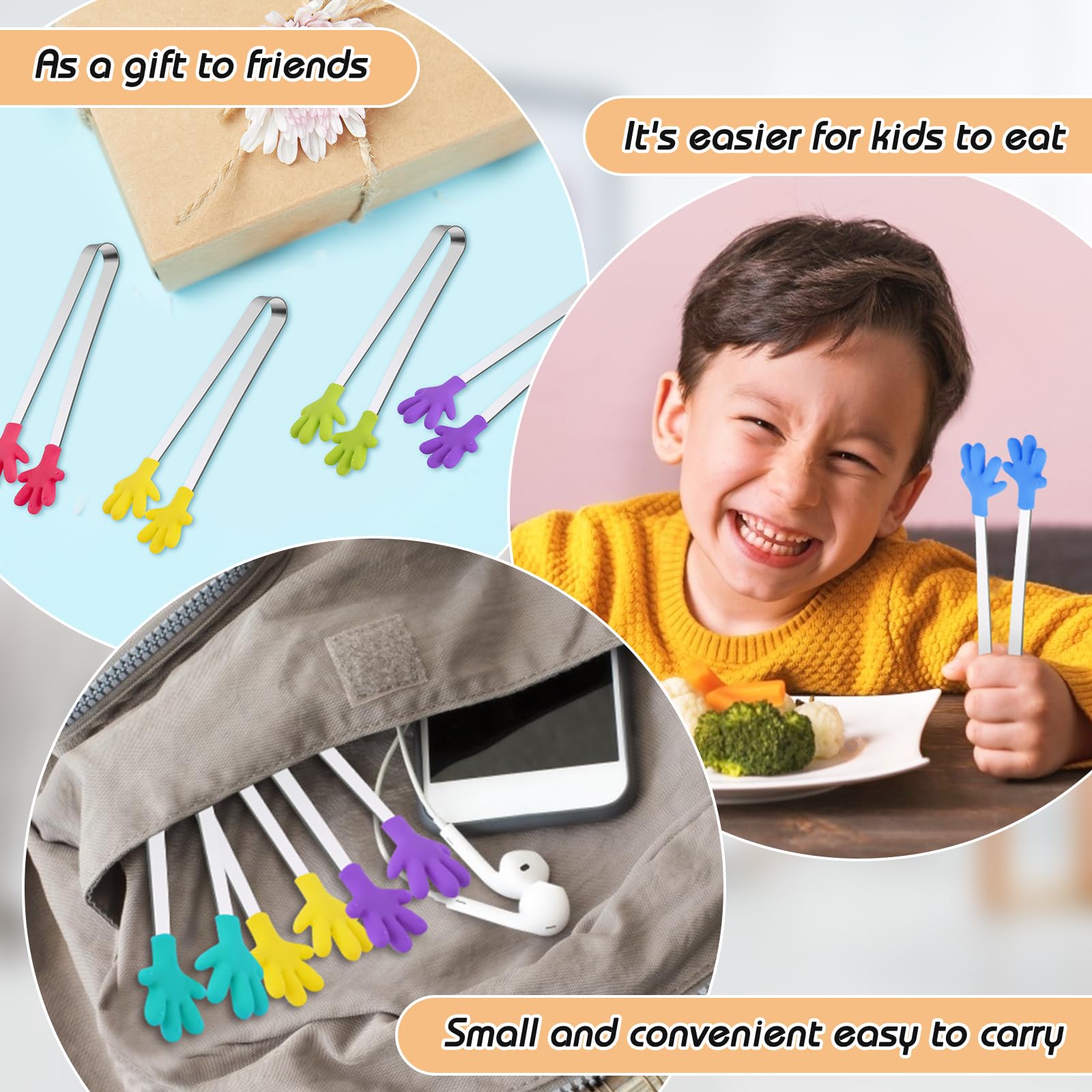 Shindel pinzas mini de silicona para snacks, ideal para porciones pequeñas.
