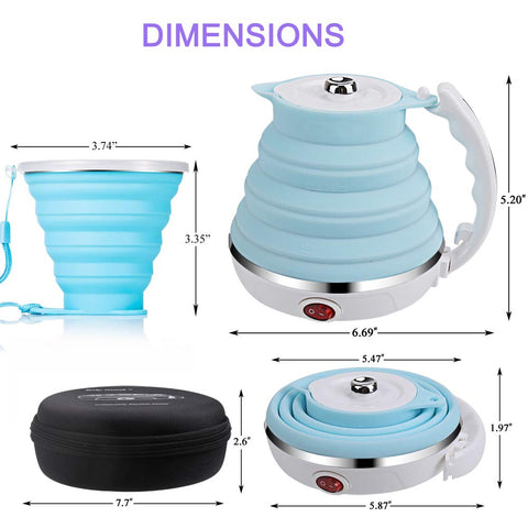 ShineMe hervidor de viaje: tapa de acero inoxidable 304 para mayor durabilidad