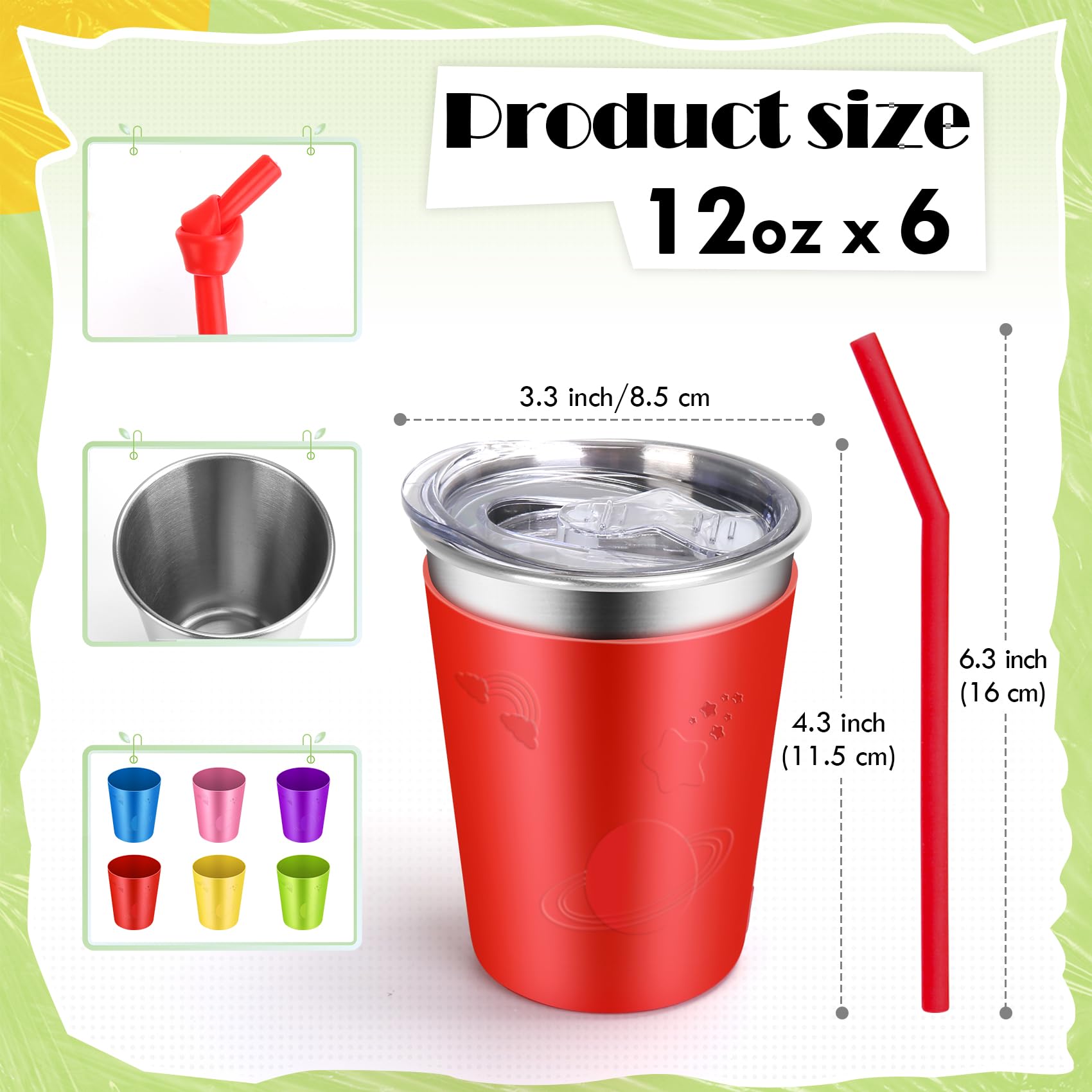 ShineMe tapa anti fugas y pajilla de silicona protegiendo dientes.