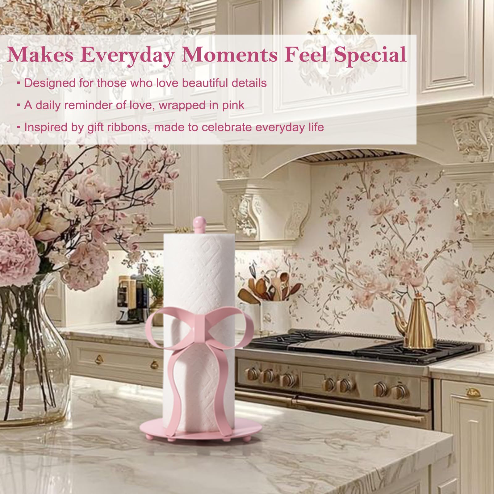 Decoración de cocina rosa Shinlar que complementa el resto de tu conjunto rosa.