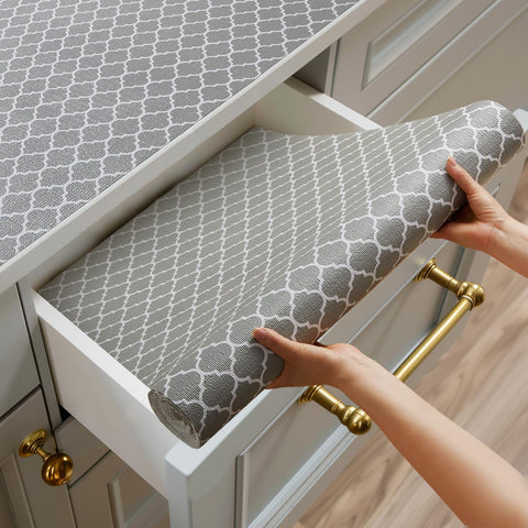 Shinlendid forro estante no adhesivo gris, agarre estable para superficies