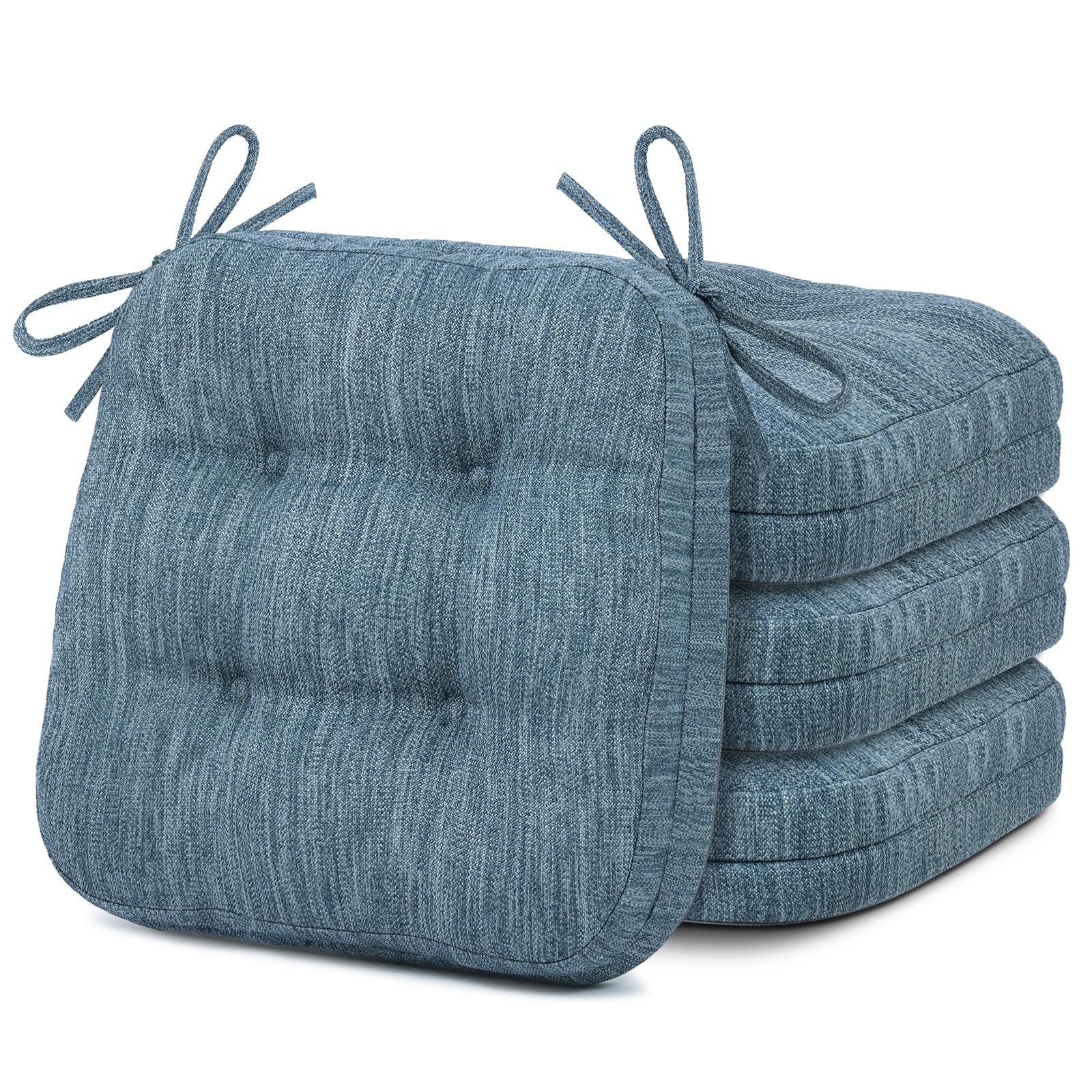 Cojines Shinnwa para silla de cocina, vista frontal, confort suave para largas comidas.