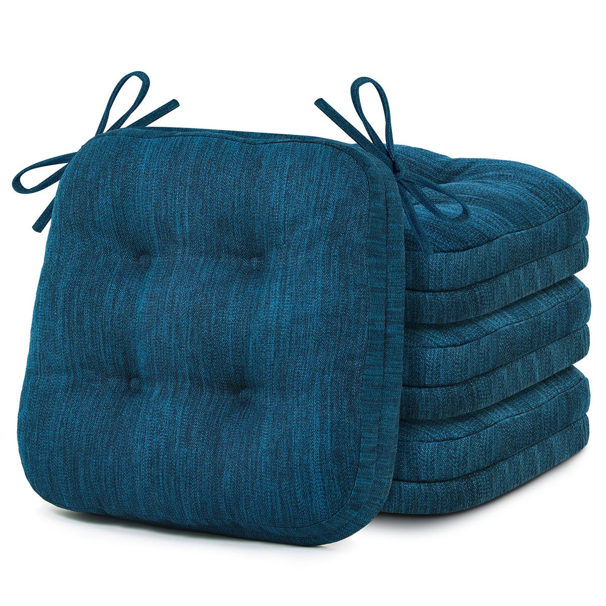 Cojín Shinnwa azul marino para silla de comedor, frente acolchado para confort diario