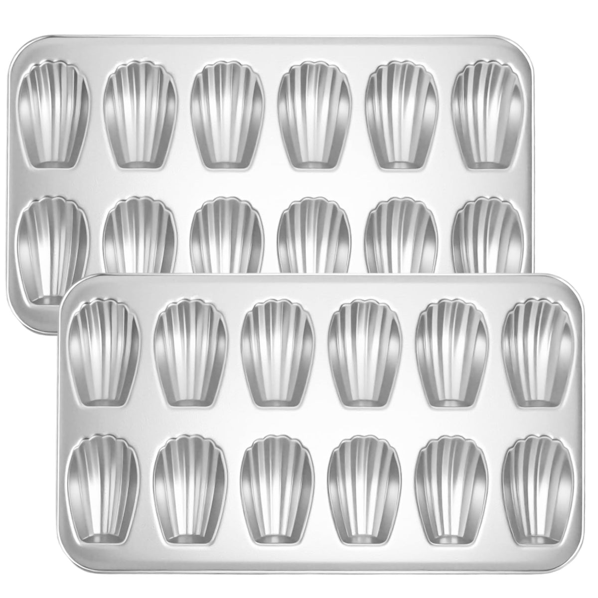 Shinsin Madeleine, juego de 12 cavidades para porciones uniformes en repostería casera