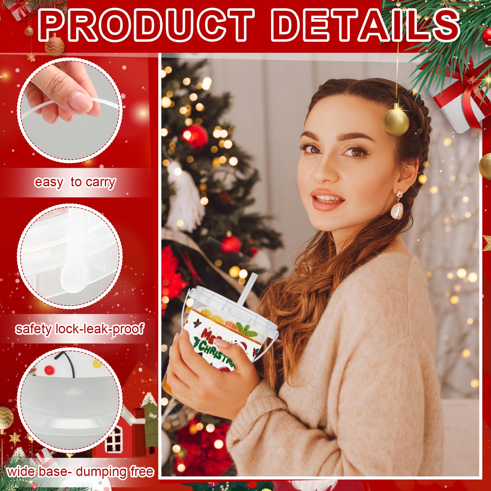 Shinymoon cubos navidad diseño multicolor, perfectos para bebidas frías y templadas.