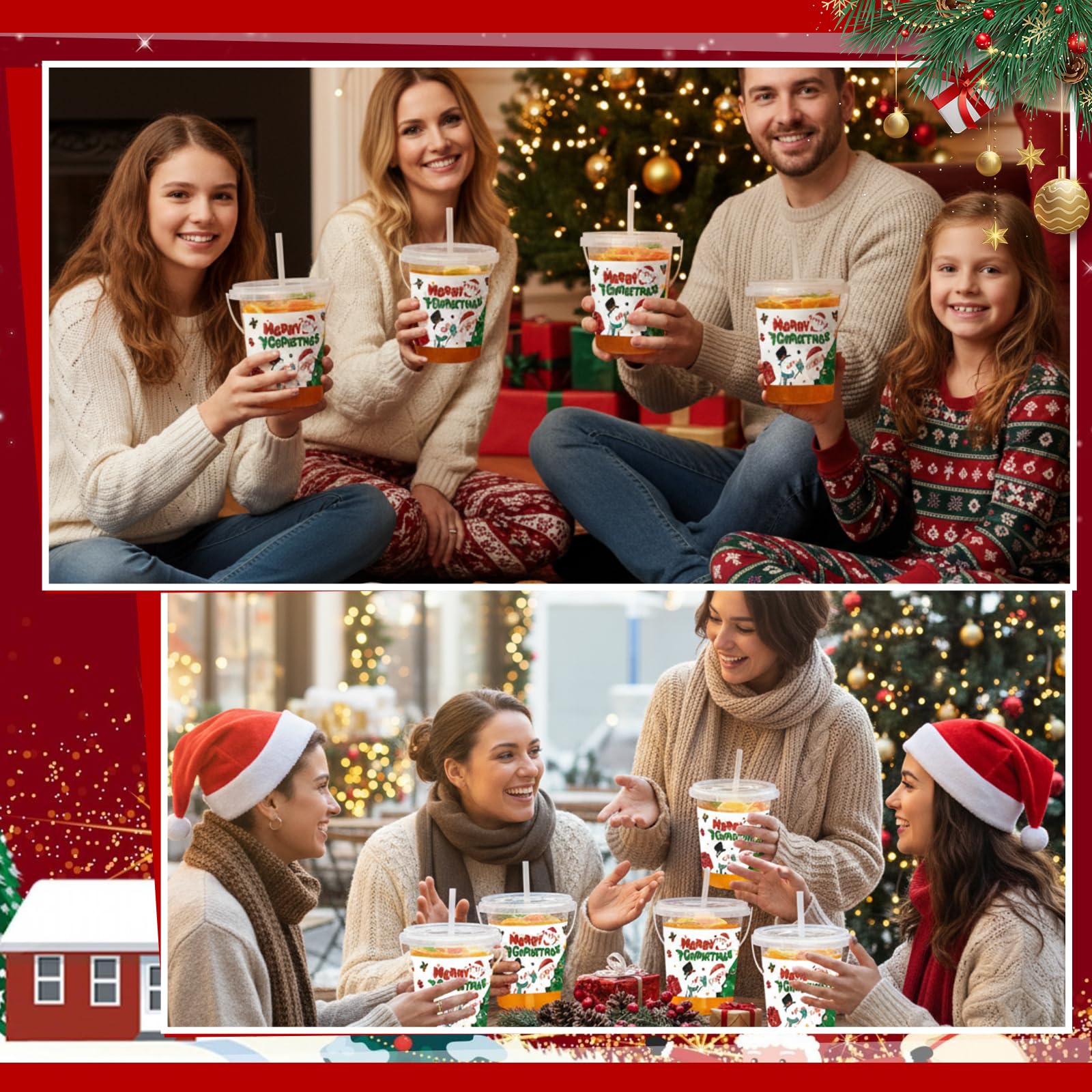 Shinymoon cubos navidad multicolor, 34 onzas para porciones generosas.