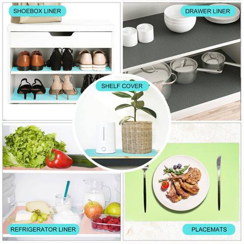 Liner de Shinywear para refrigerador con cuatro colores para organizar por categorías