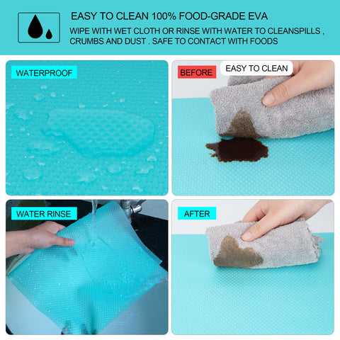 Shinywear superficie anti-derrame para nevera azul, facilita la limpieza diaria.