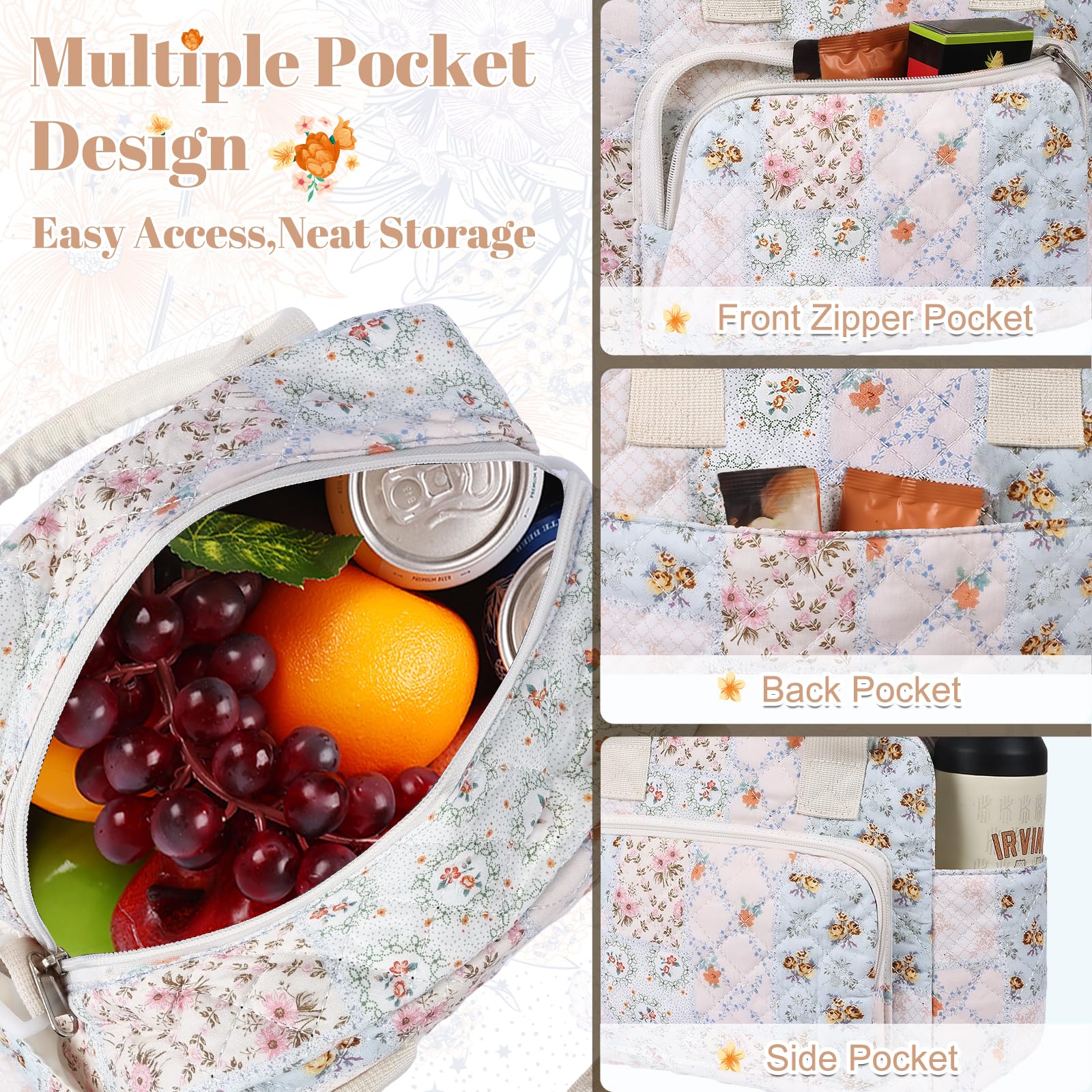 shiprabags interior con bolsillos, organización de utensilios y snacks