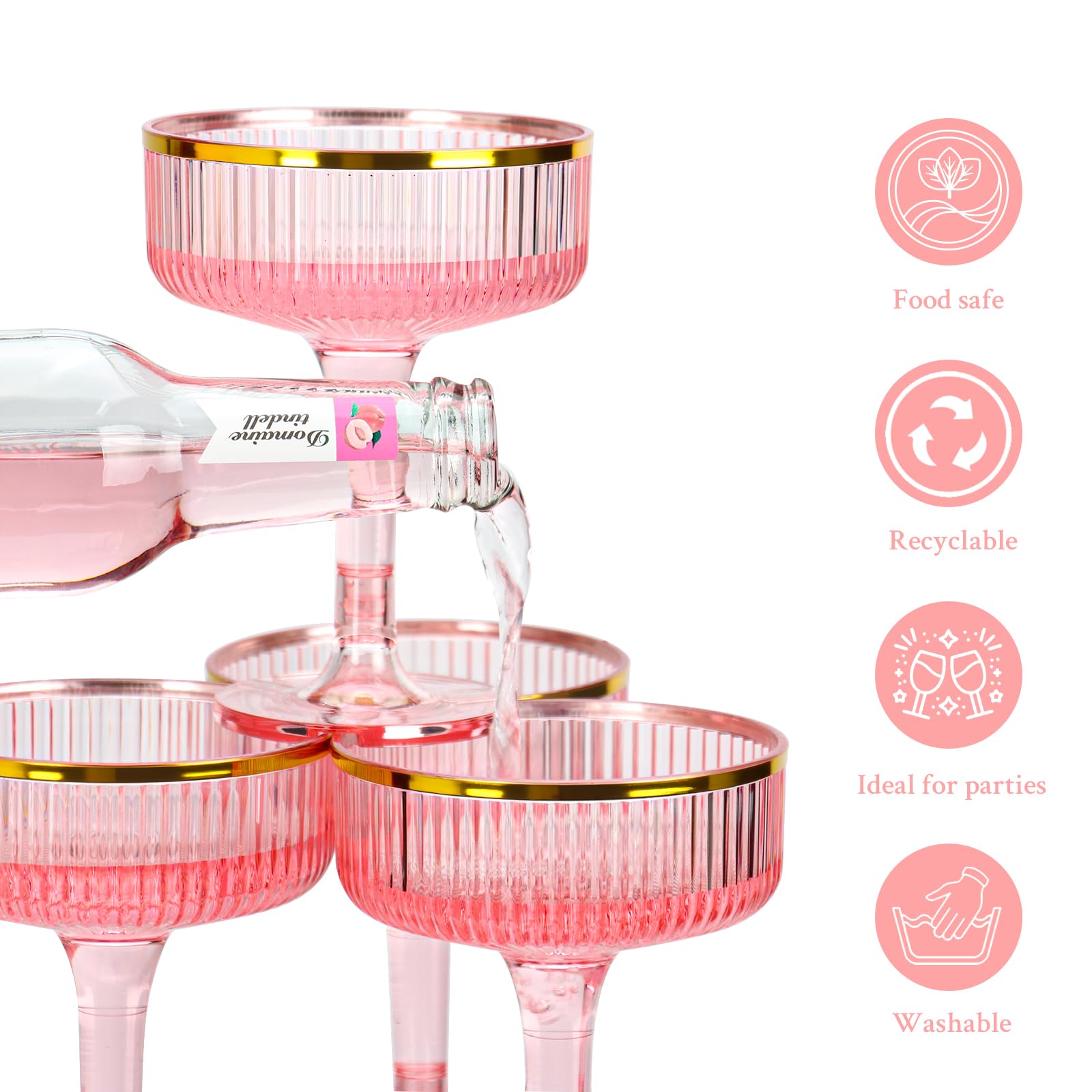 SHIQIKEJIPTY base triple estable para torre de champagne