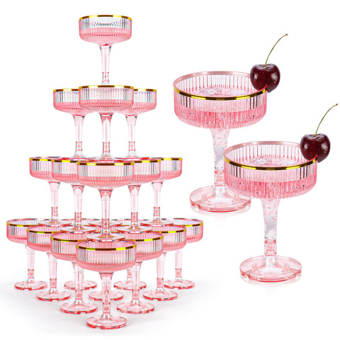 SHIQIKEJIPTY torre champagne rosada 7oz para bodas y eventos