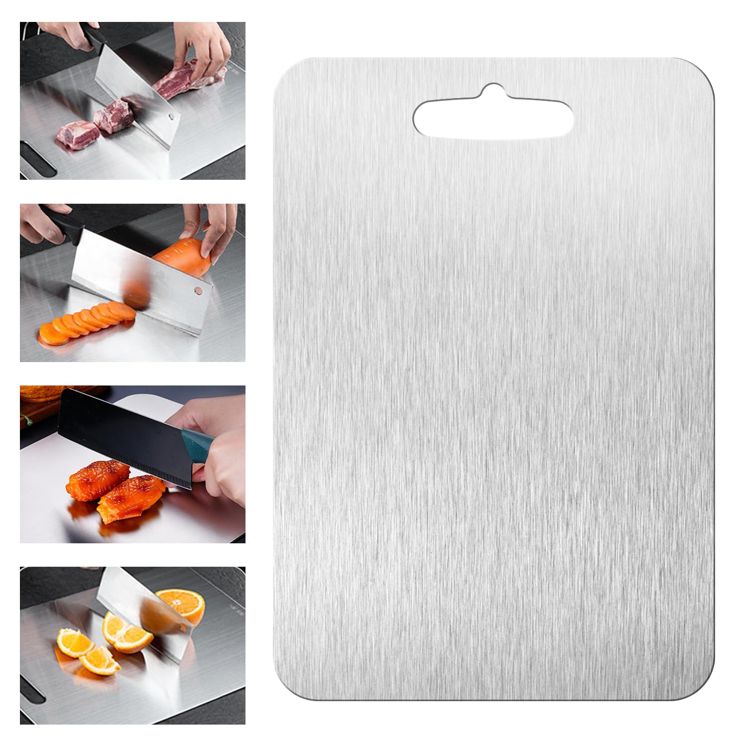 SHIRIA tabla de corte de titanio doble cara, vista superior para carne y verduras