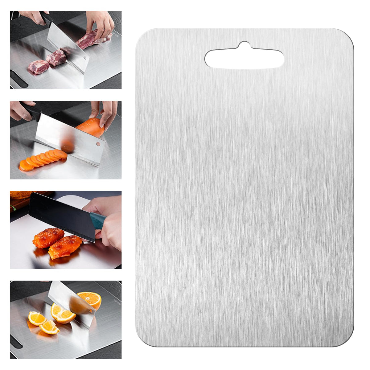 SHIRIA tabla de corte de titanio doble cara, vista superior para carne y verduras