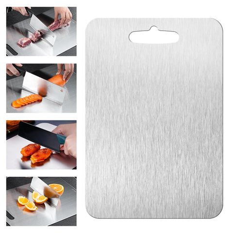 SHIRIA tabla de corte de titanio doble cara, vista superior para carne y verduras