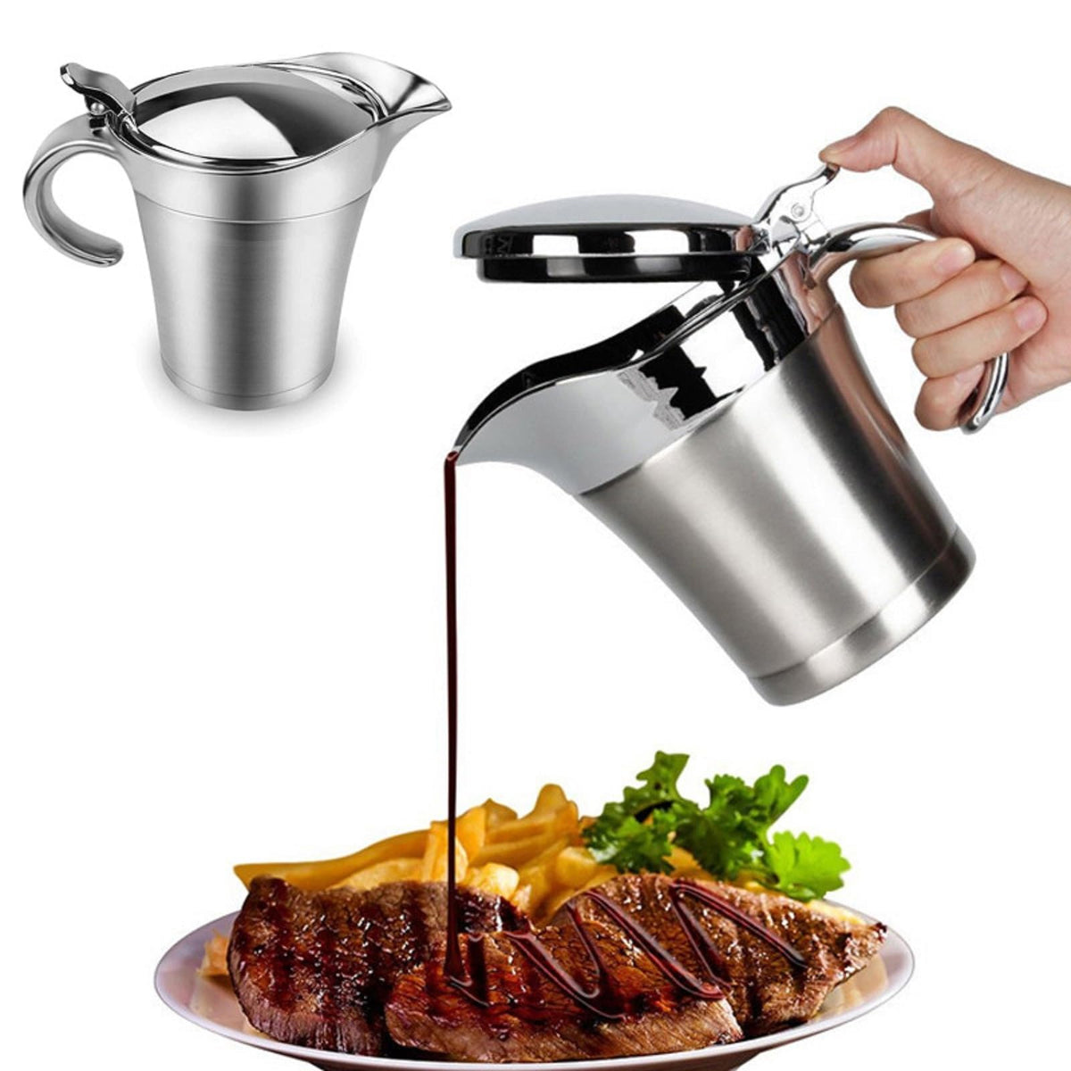 Jarra Shofilt de 17oz para mantener la salsa caliente en la mesa.