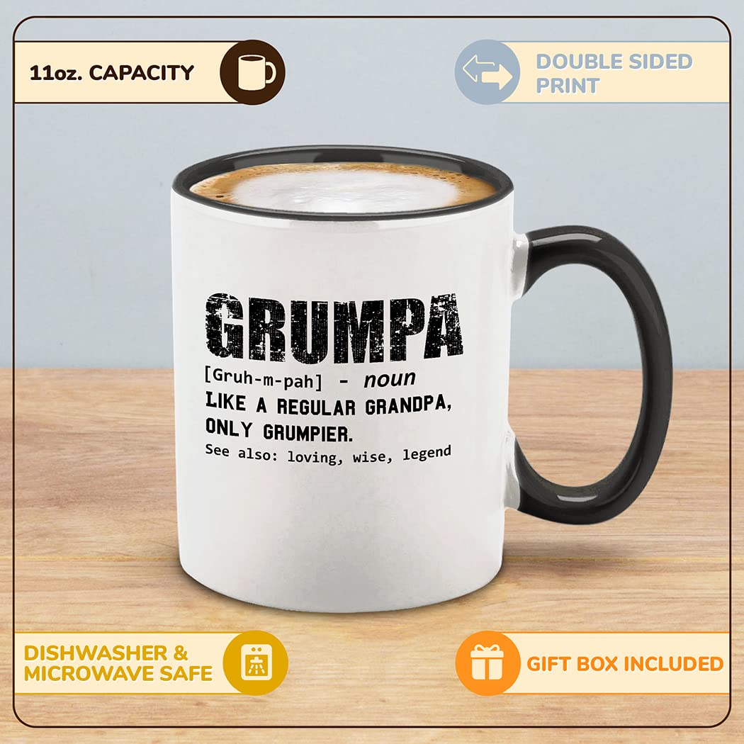 shop4ever Grumpa-ceramica-11oz: taza duradera para café o té diario.