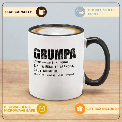 shop4ever Grumpa-ceramica-11oz: taza duradera para café o té diario.