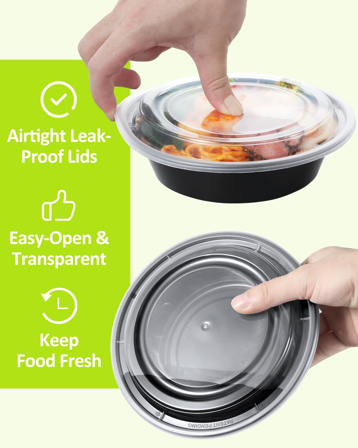 SHOPDAY recipientes aptos para alimentos y duraderos con cierre seguro.