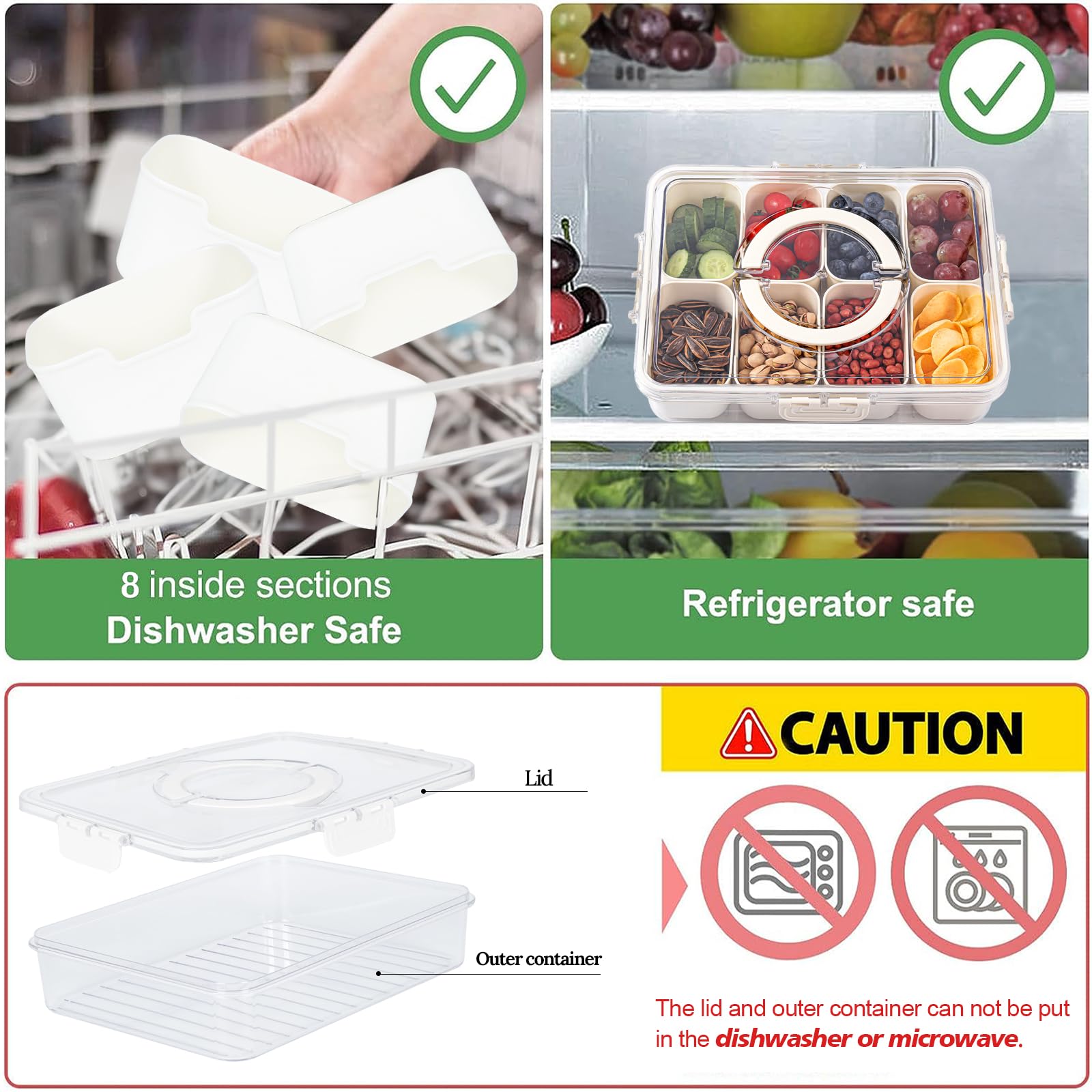 shopwithgreen bandeja con compartimentos facilita ordenar quesos, embutidos y verduras.
