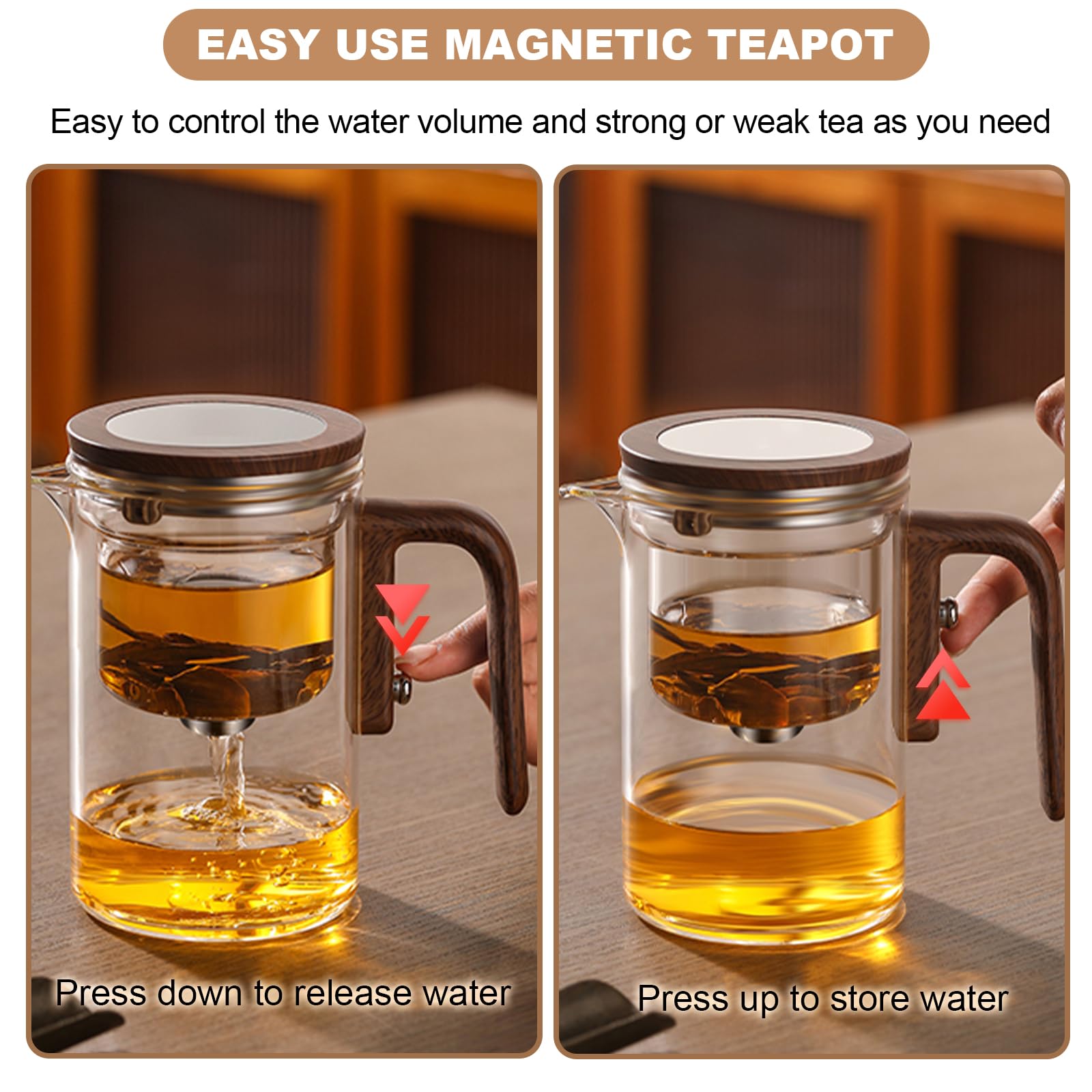 Enchanti tetera de shopwithgreen, vidrio borosilicato resistente al calor.