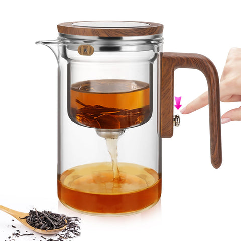 Enchanti tetera con infusor removible para infusiones limpias.