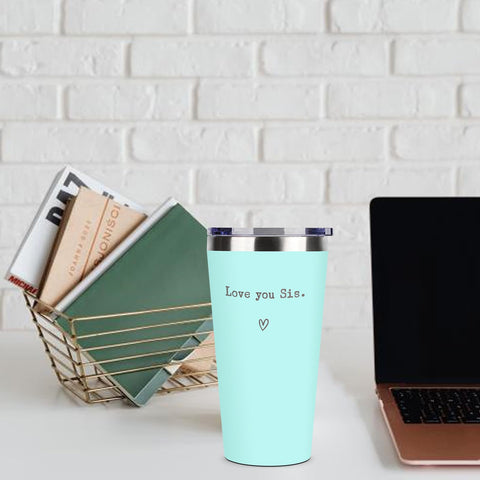 Vaso SHOW-YA de 16 onzas en menta, detalle mensaje: regalo memorable.