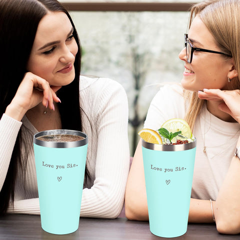 Vaso SHOW-YA de 16 onzas en menta, lateral: diseño elegante para su rutina.