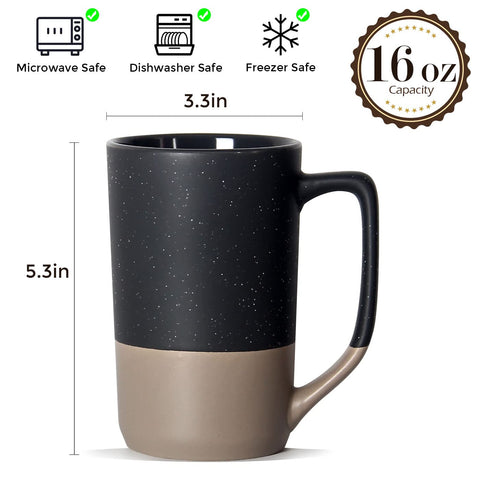 SHOWFULL taza cerámica moteada con motas, perfecta para té y bebidas calientes.