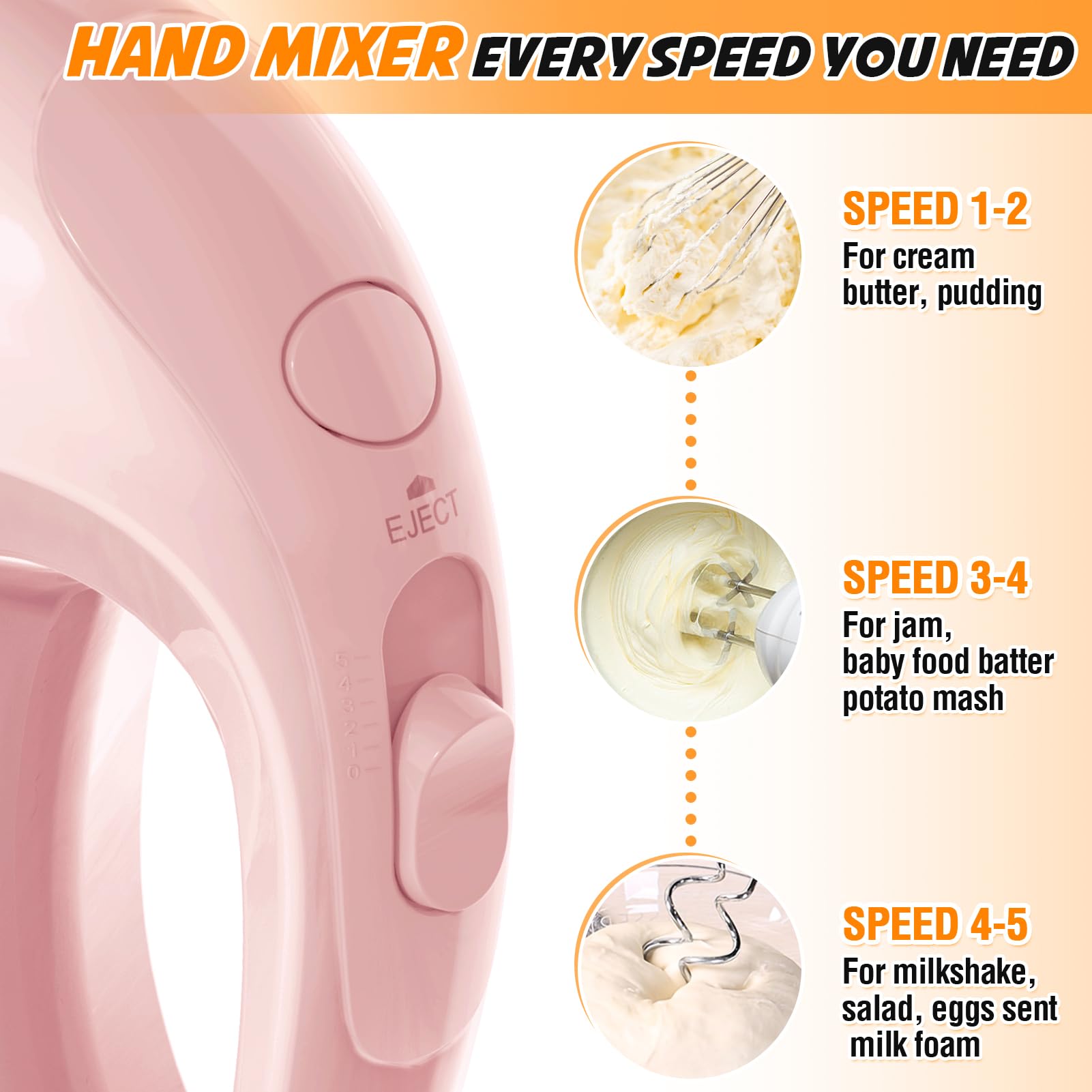 Showvigor accesorios de acero inoxidable para batir y mezclar