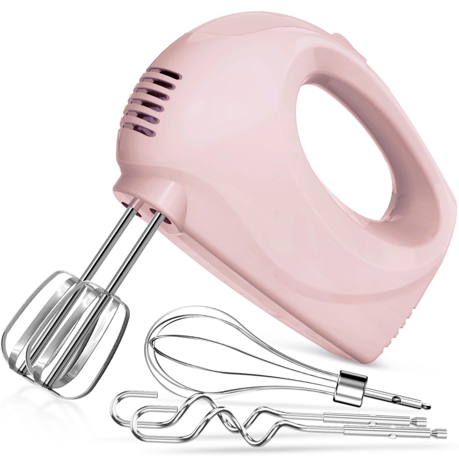 Showvigor batidora de mano rosa con 5 velocidades para batir crema