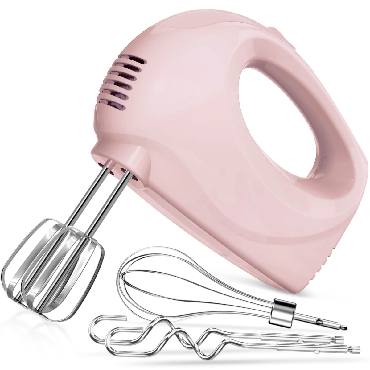 Showvigor batidora de mano rosa con 5 velocidades para batir crema