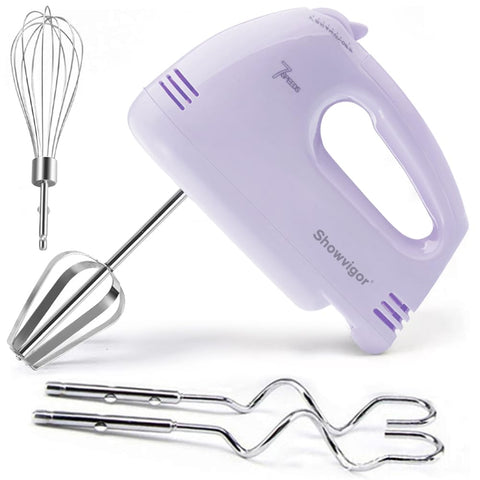 Showvigor batidora de mano morada, 7 velocidades, para mezclar cremas.