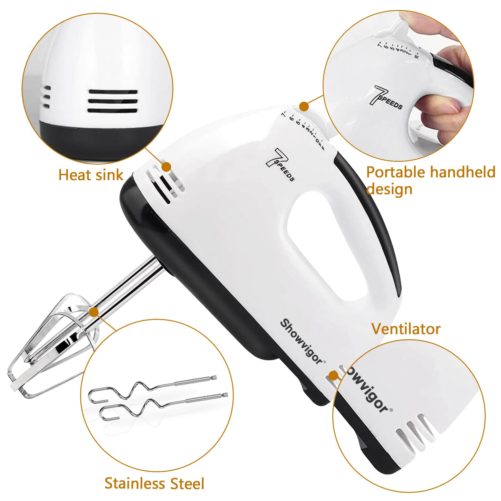 Botón expulsor de seguridad de Showvigor para cambiar accesorios.