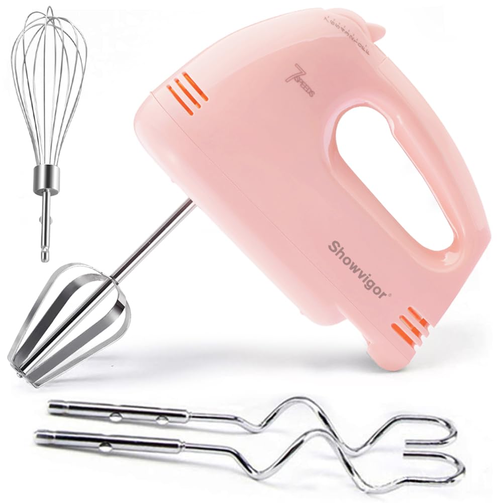 Showvigor Handmixer con 7 velocidades para mezclar huevos y masa.