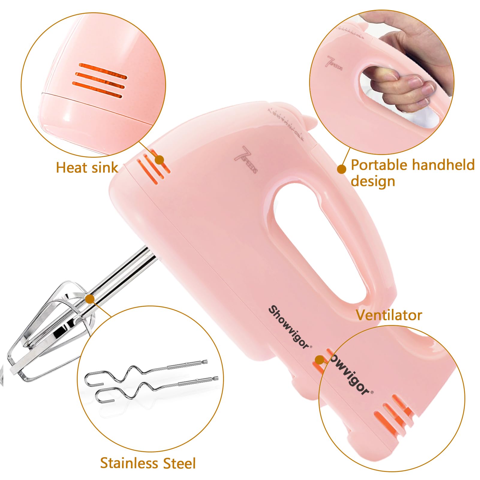 Accesorios de acero inoxidable del Showvigor para batir y mezclar.