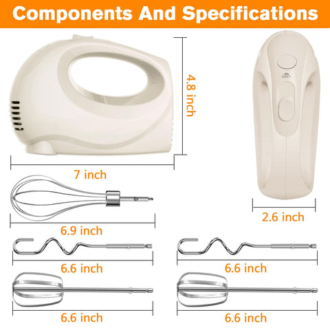 Showvigor Handmixer, accesorios de acero inoxidable para mezclas suaves