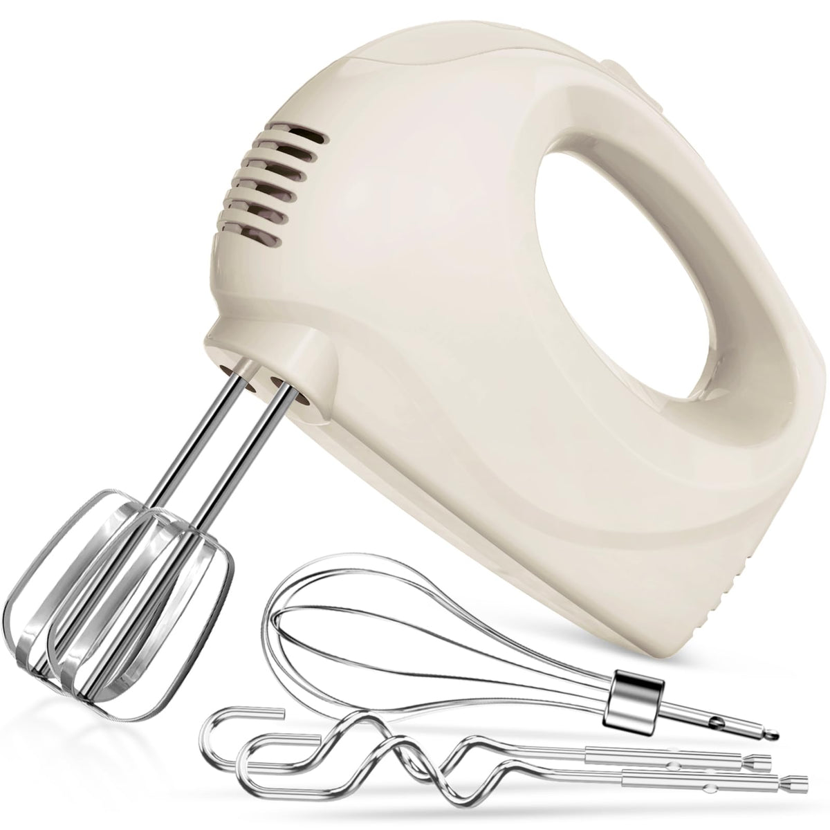 Showvigor Handmixer, cuerpo ivory, agarre cómodo para batidos