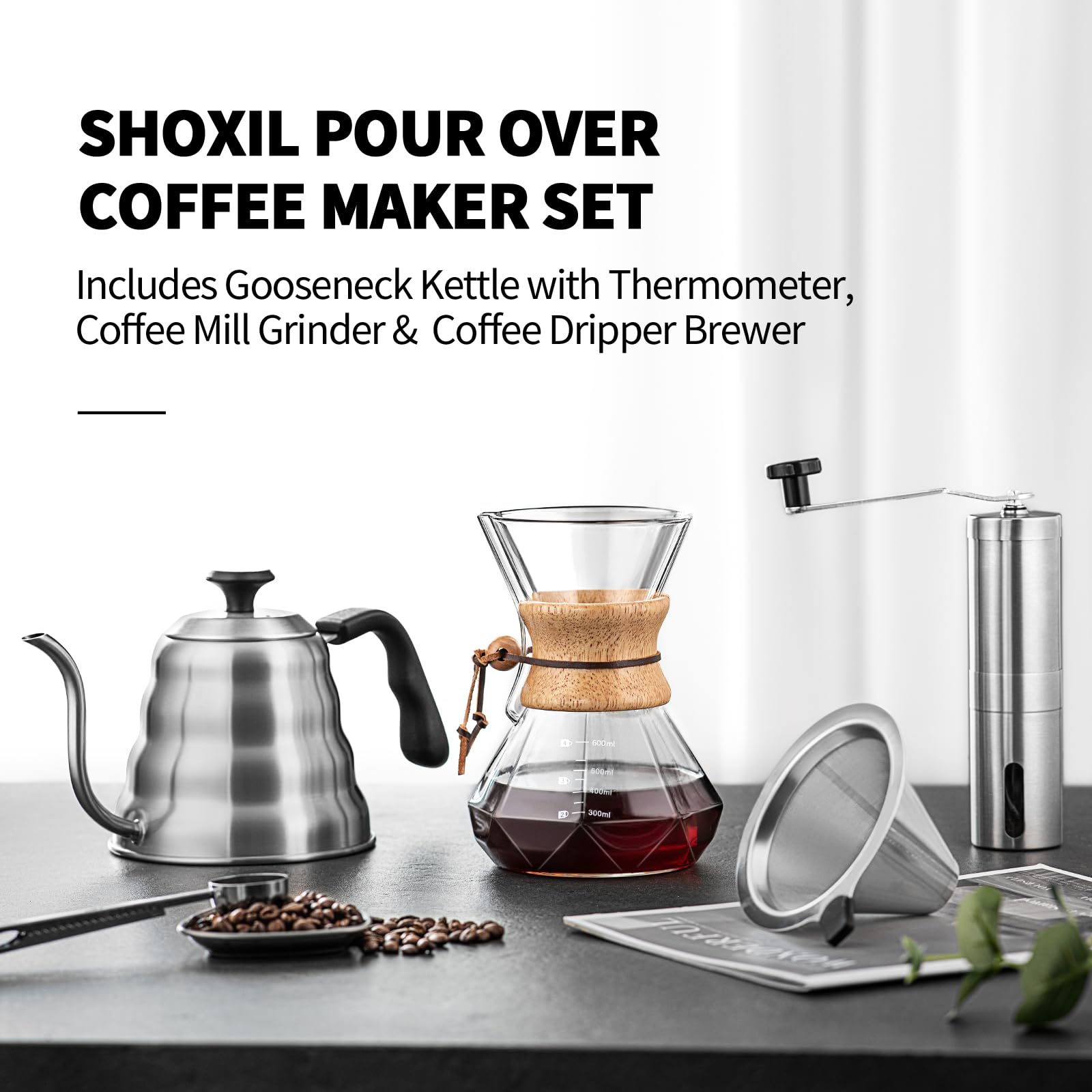 Shoxil molino de café para granos frescos y molido uniforme.