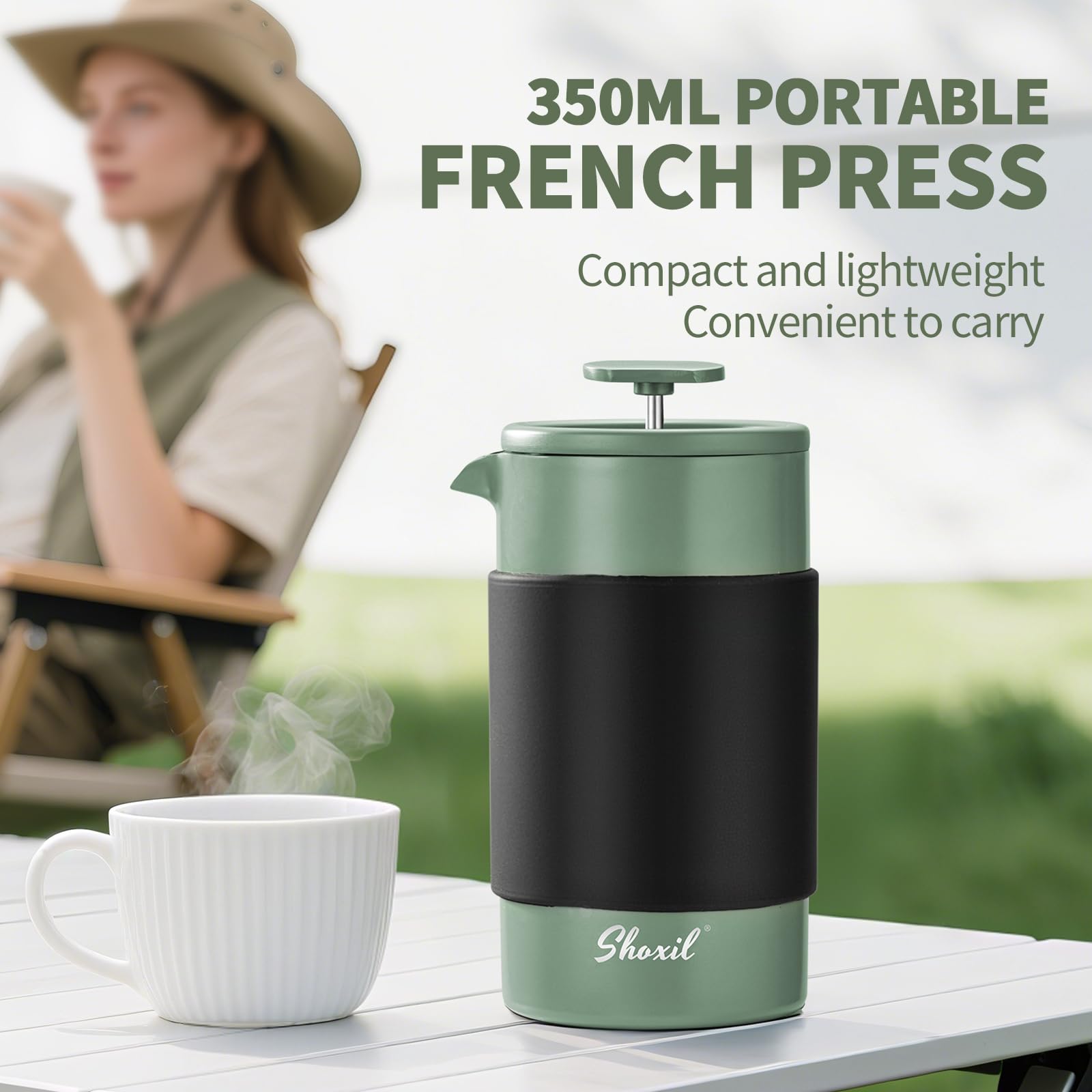 Shoxil Prensa Francesa, detalle del filtro de malla fina para taza limpia.