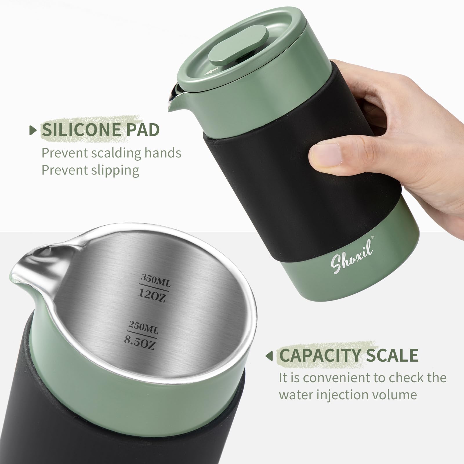 Prensa Francesa Shoxil para camping, café caliente al aire libre.