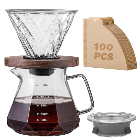 Shoxil set V60 con mango de nogal para una experiencia de café suave