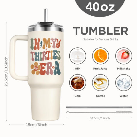 Regalo de 30 aniversario para mujer, vaso termico Shqiueos para celebrar con estilo
