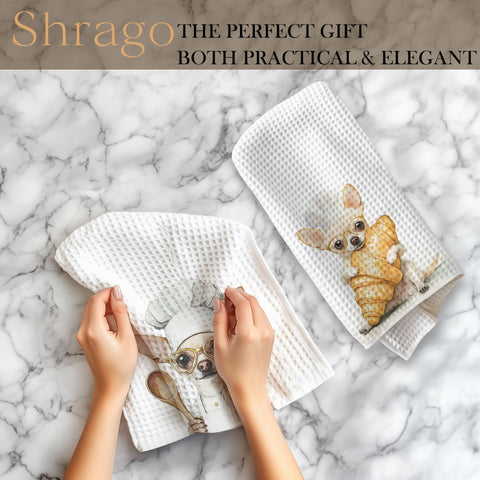 Shrago: toalla de microfibra con Chihuahua, suave al tacto y fácil de lavar.