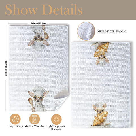 Shrago: toalla decorativa de cocina con Chihuahua, ideal para color y personalidad.