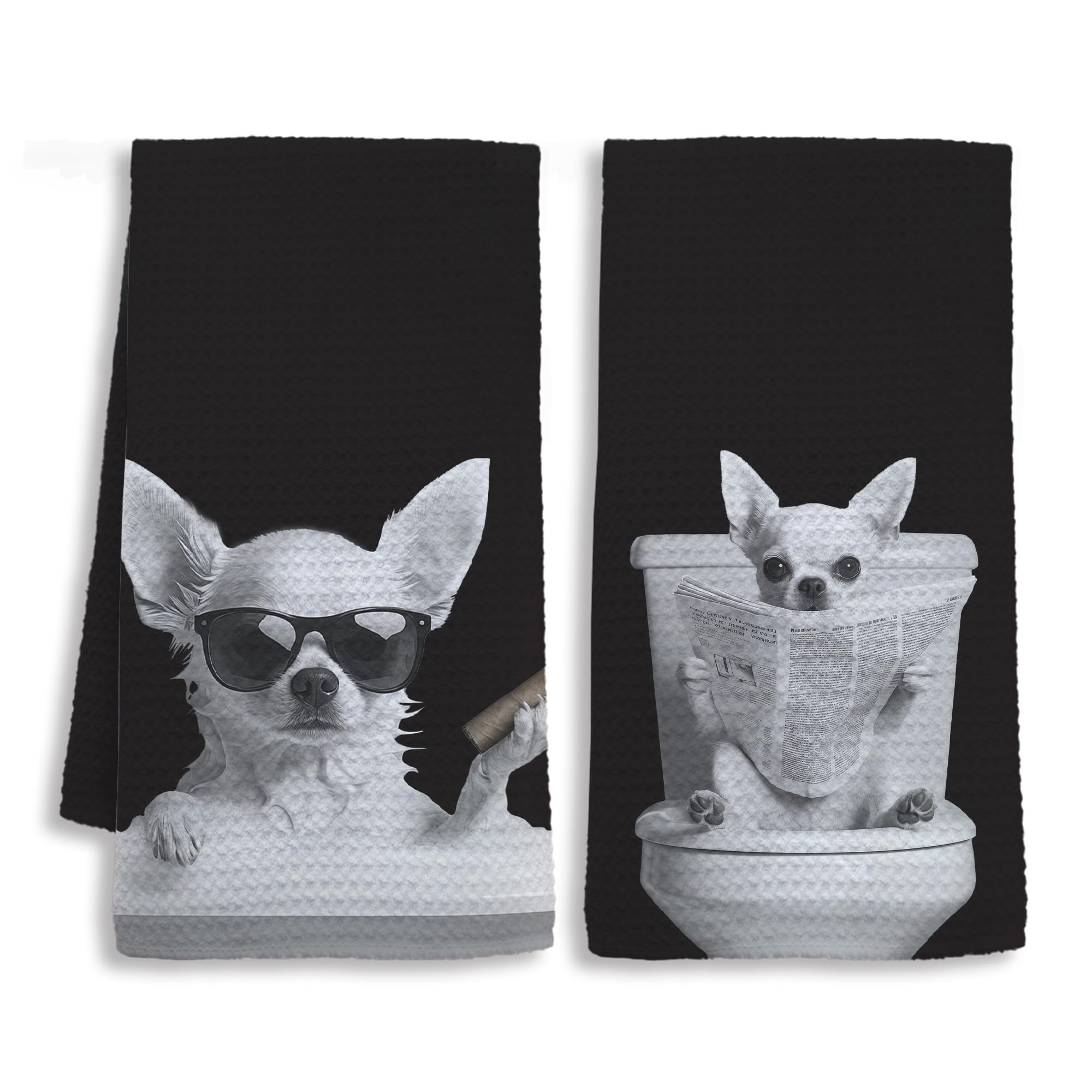 Shrago toallas de baño con chihuahua divertido para decorar con estilo