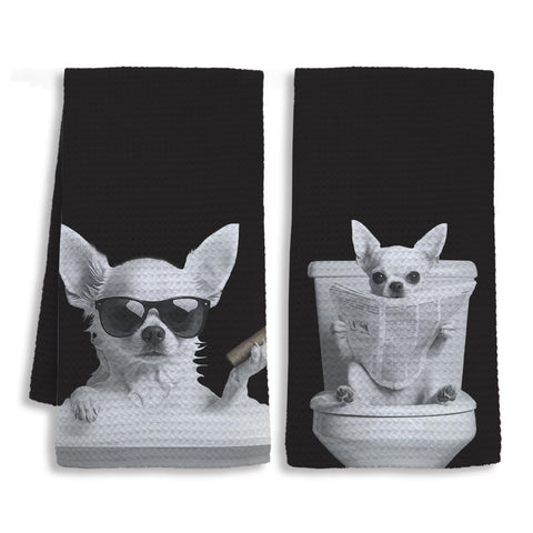 Shrago toallas de baño con chihuahua divertido para decorar con estilo