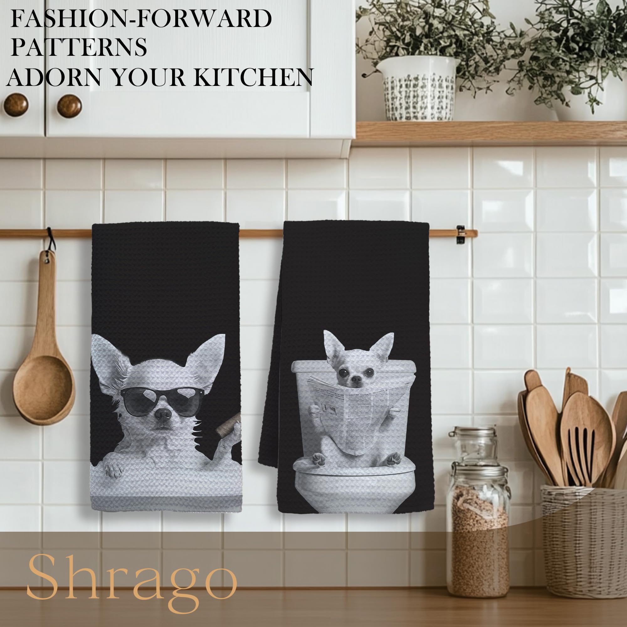 Shrago toallas de baño chihuahua divertido, perfecto regalo para amantes de perros