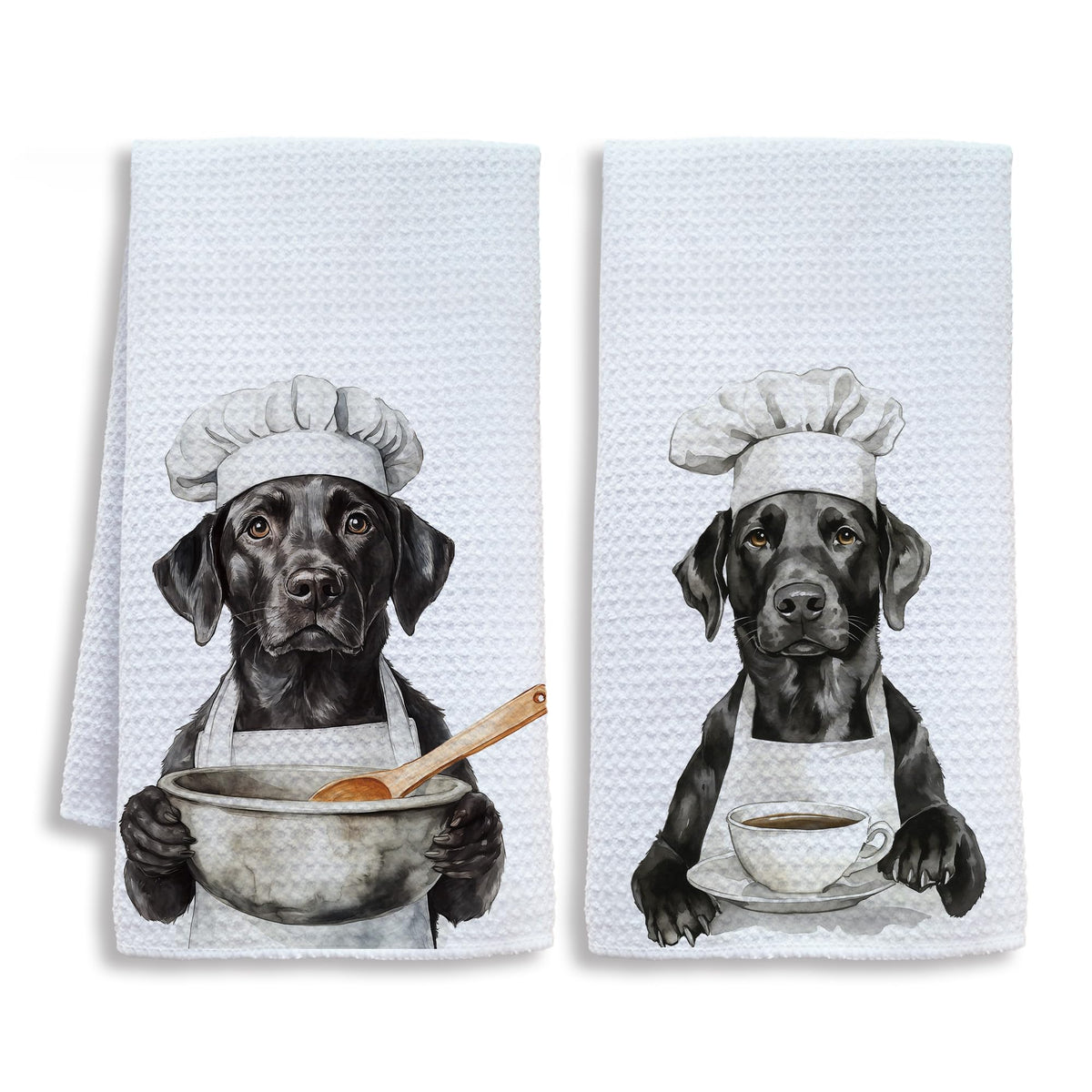 Shrago toallas de cocina con Labrador negro divertido, ideal para secar utensilios con estilo.