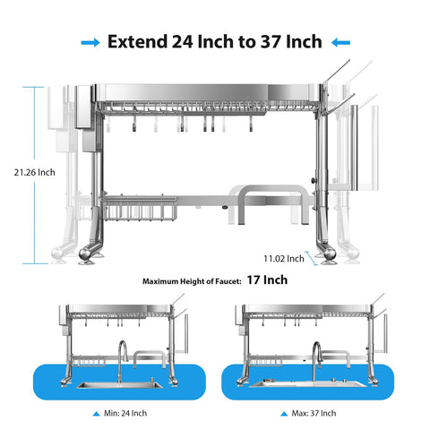 Shrivee escurridor acero inoxidable 304 resistente para utensilios y ollas
